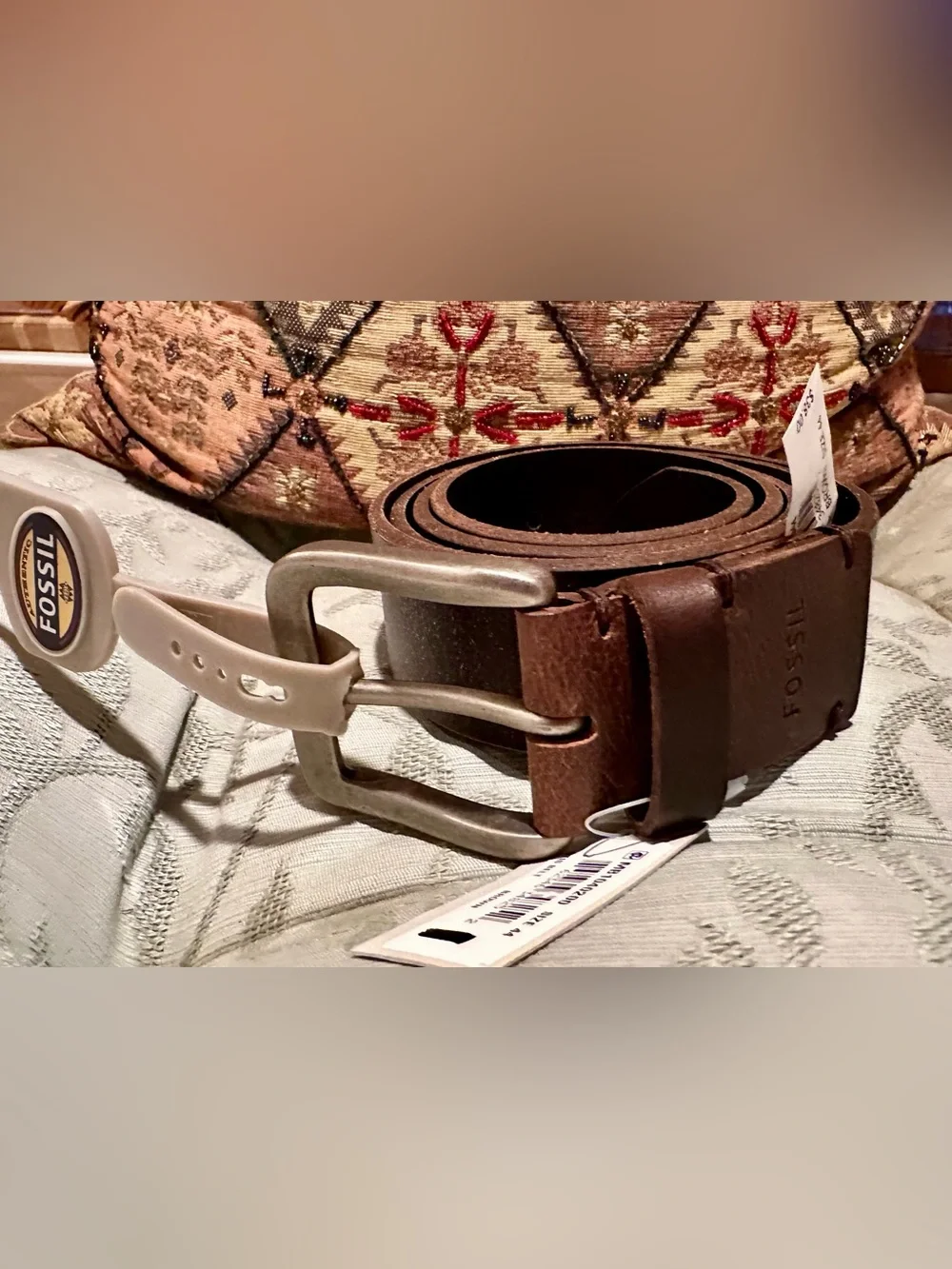 NWT Fossil Men’s Brown Leather Belt - Classic Casual Style